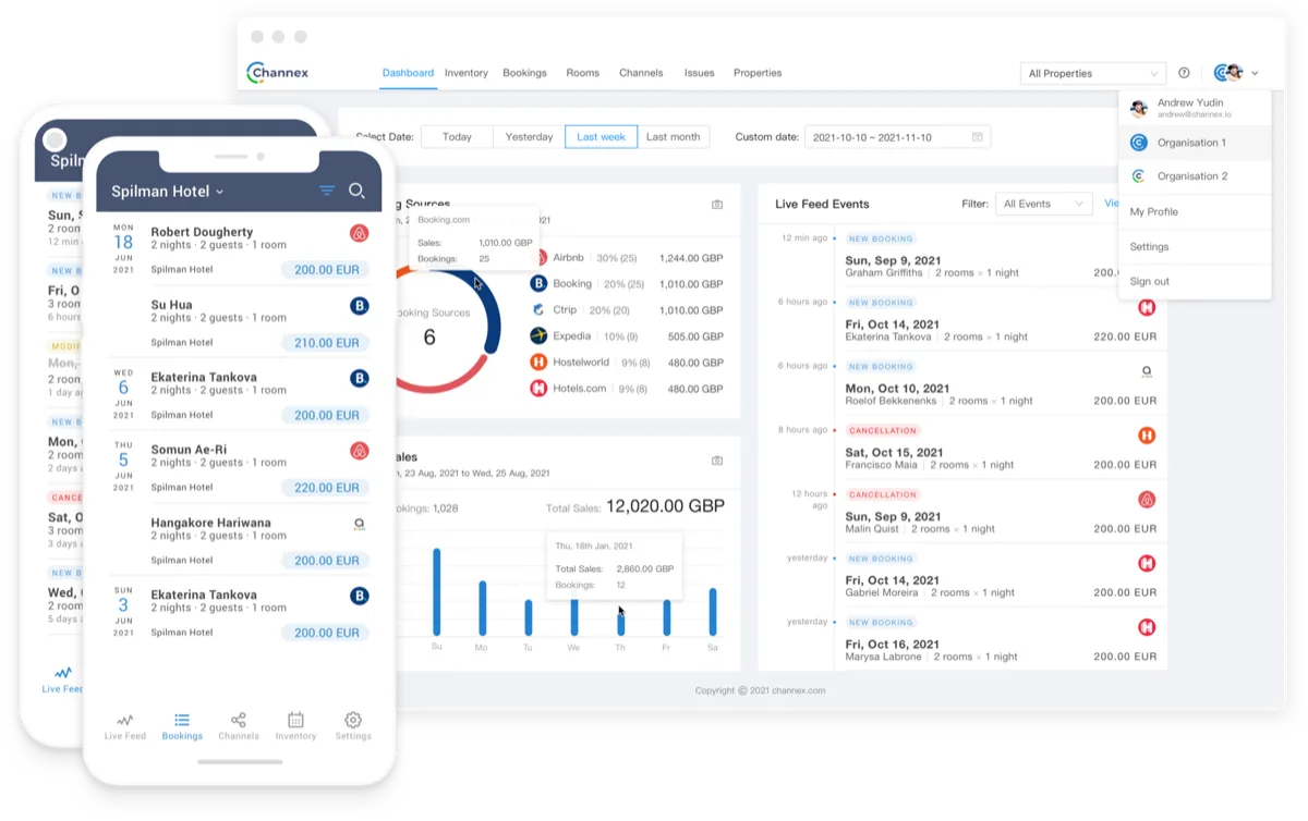 Channex Dashboard Interface