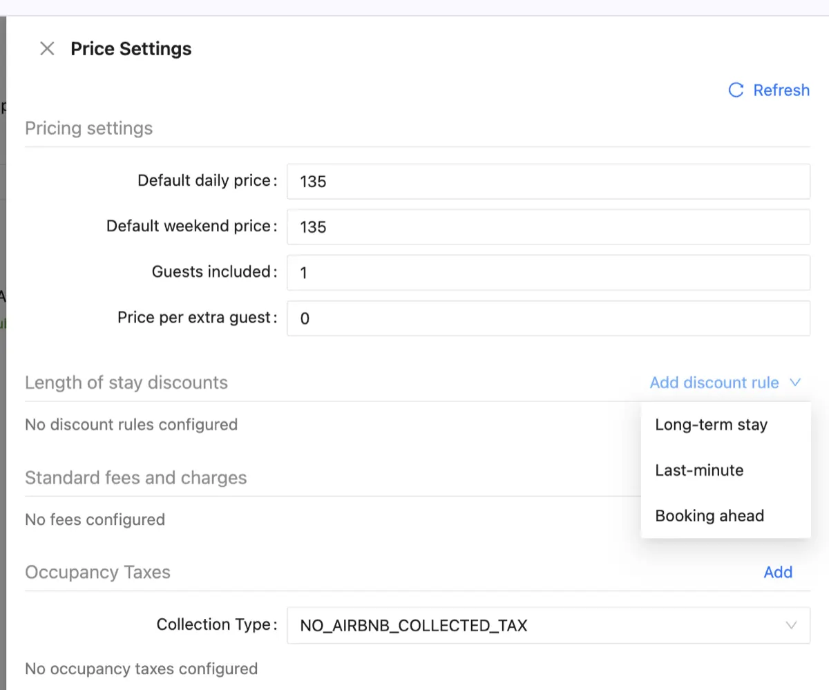 Adding a discount rule in Channex